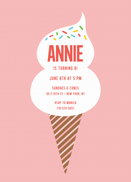 Cone Birthday Invite