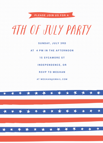 4th of July Stripes Invite