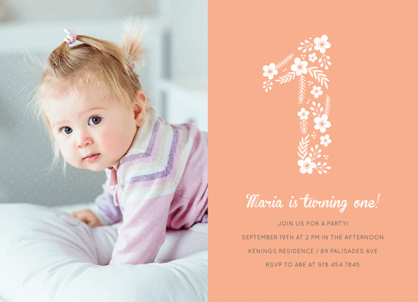 Floral First Birthday Photo