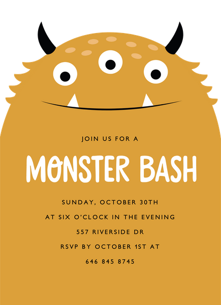 Monster Bash Halloween Party Invite