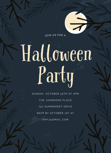 Moonlight Halloween Party Invite