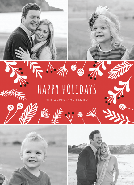 red-floral-photo-collage-holiday-card