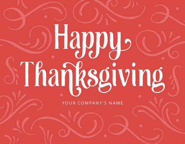 red happy thanksgiving business greeting card