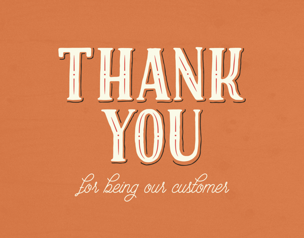 thank you for being our customers greeting card