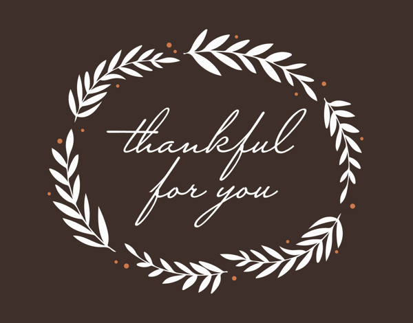 thankful for you business greeting card