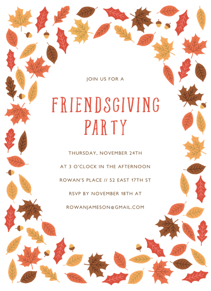 Foliage Friendsgiving Party Invite