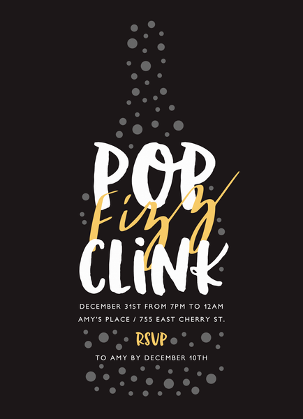 Pop Fizz Clink Party Invite