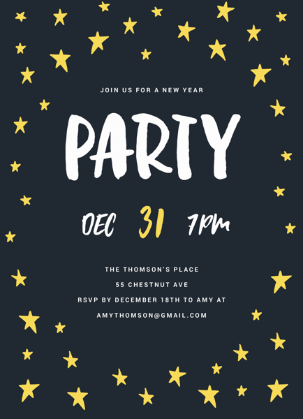 Starry Night Party Invite