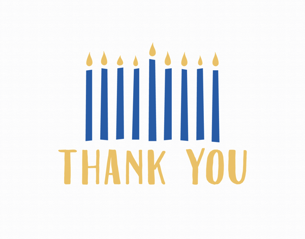 Thank You Hanukkah Candles