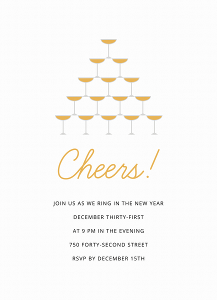 Cheers Champagne Invite
