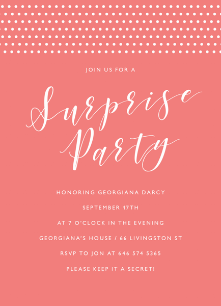 Surprise Party Thoughts
