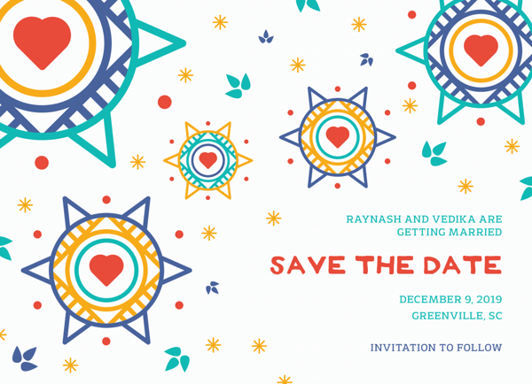 Colorful Pattern Save The Date