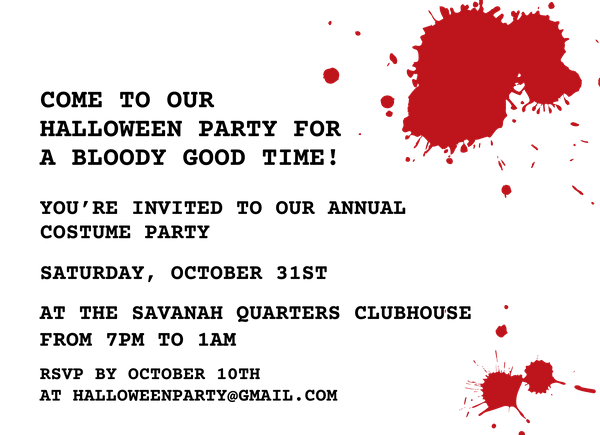 Bloody Halloween Party Invitation