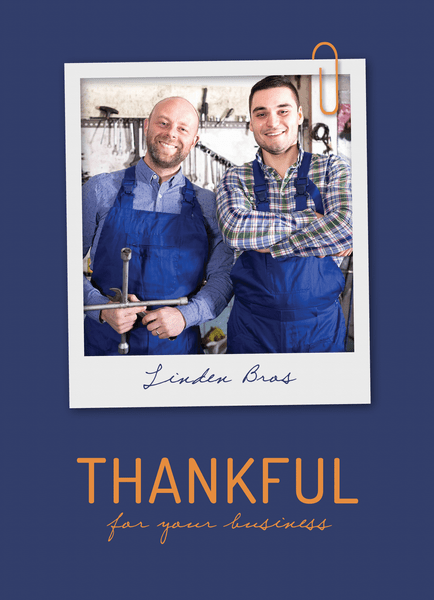 customizable business thank you note with photo