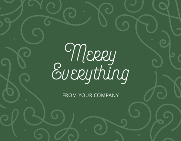 green merry everything business holiday card