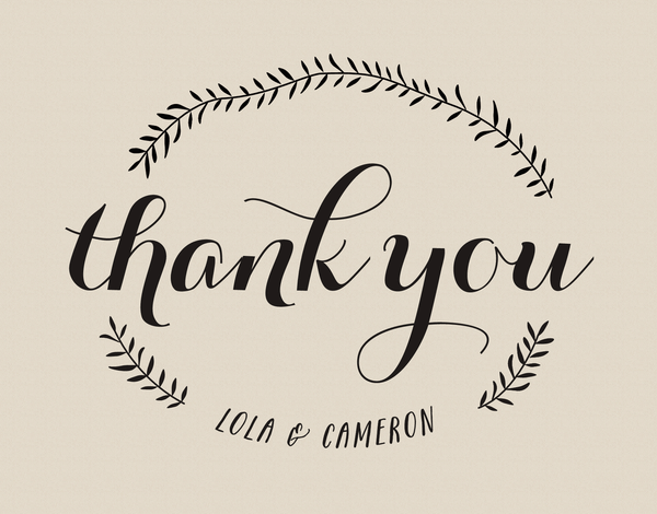 Custom Natural Branch Thank You Note