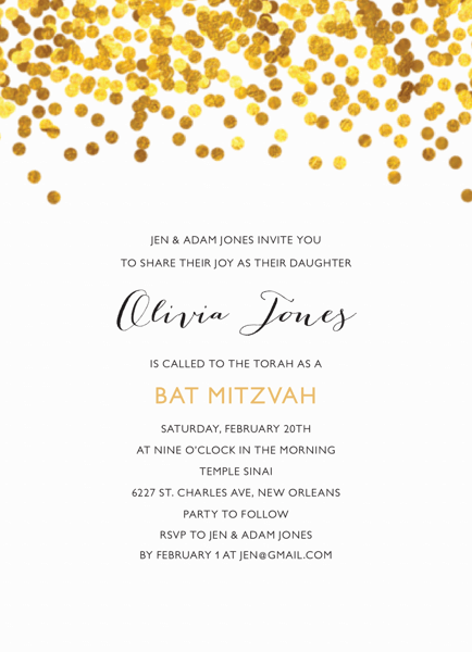 Confetti Bat Mitzvah