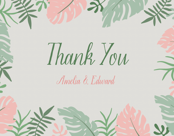 Tropical Leaves Thank You