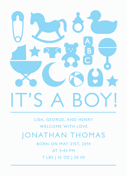 Boy Icons Birth Announcement