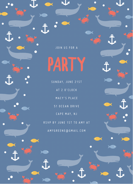 Nautical Party Invite