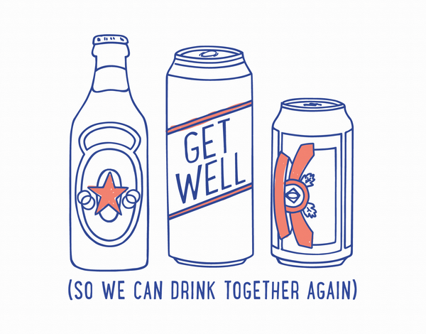 Funny Alcohol Get Well Soon Card