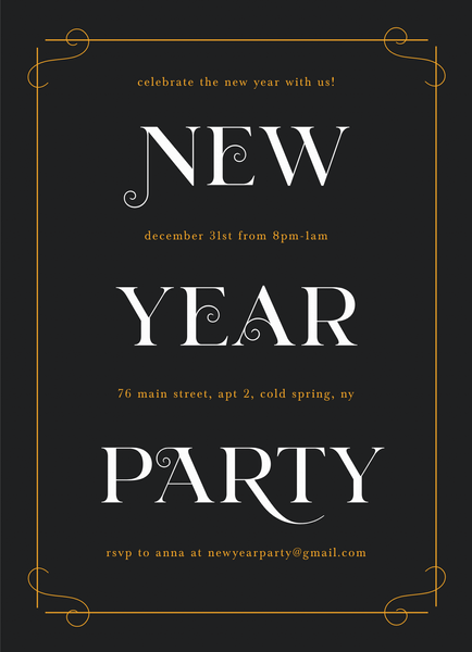New Year Deco Invite
