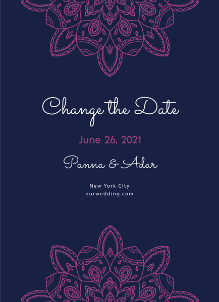 Fuchsia Mandala Change The Date 