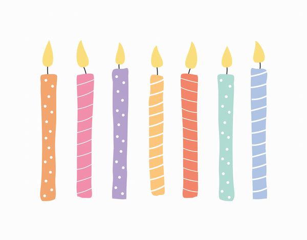 Patterned Candles Birthday Card