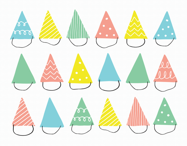 Pastel Party Hats Card