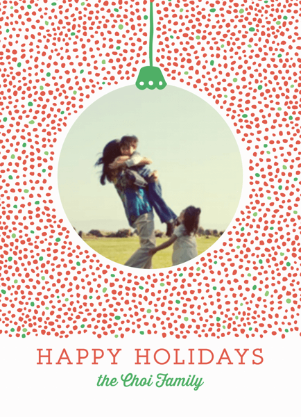 Dotty Holiday Ornament Photo Card