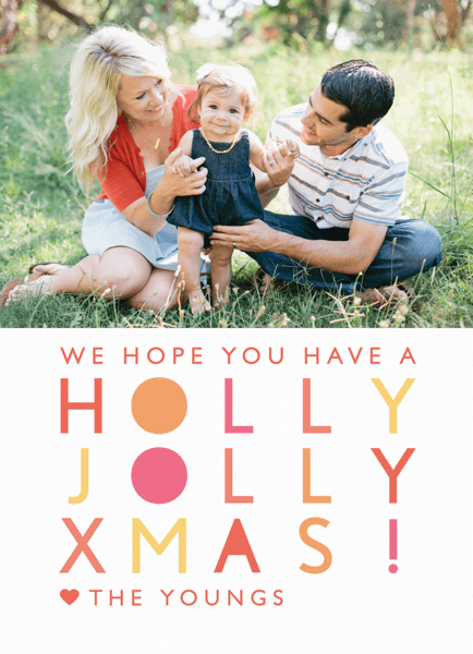 Modern Holly Jolly Christmas Card