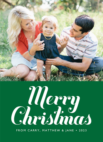 Classic Green Photo Holiday Card