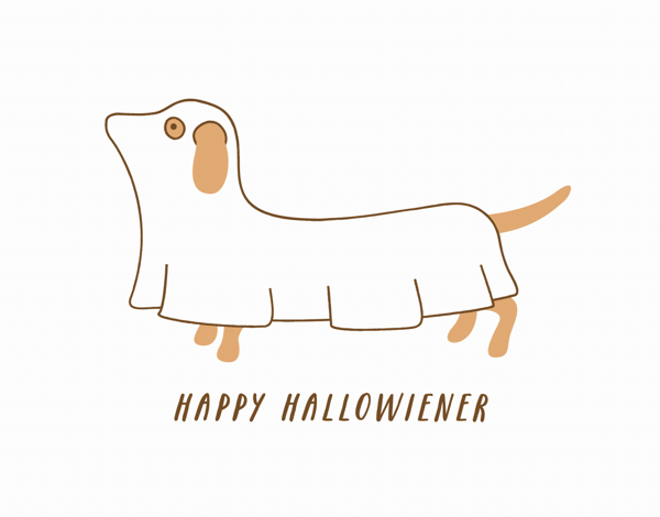 Quirky dog Halloween Card