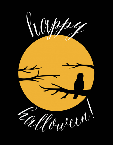 Silhouette Moon Halloween Card