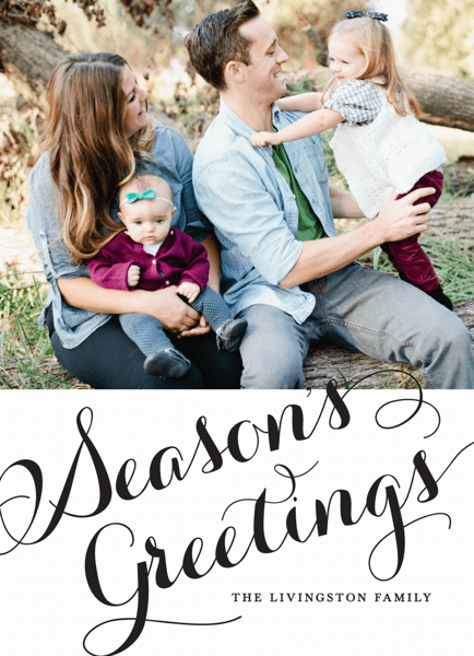 Season's Greetings Cursive Photo Card