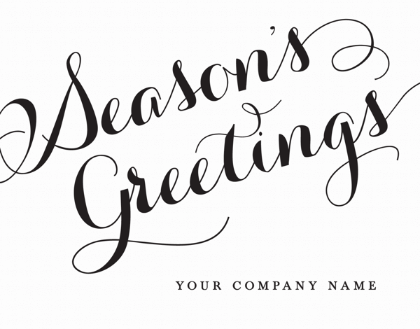 calligraphy season's greetings company holiday card