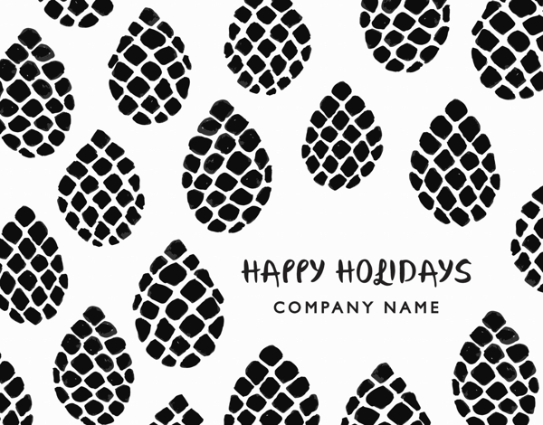 black and white modern business holiday card