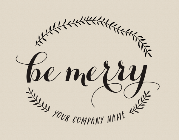 elegant be merry company holiday card