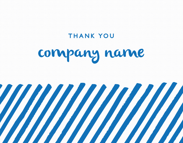 Blue Lines Business Thank You Card