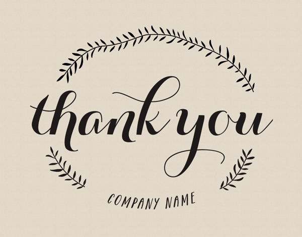 Simple Branch Business Thank You Card