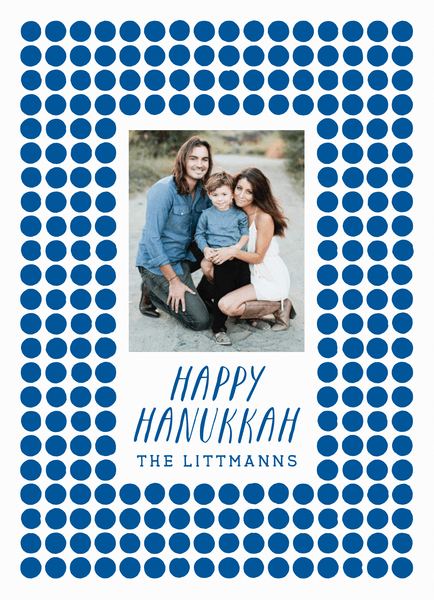 Blue Circles Hanukkah Card