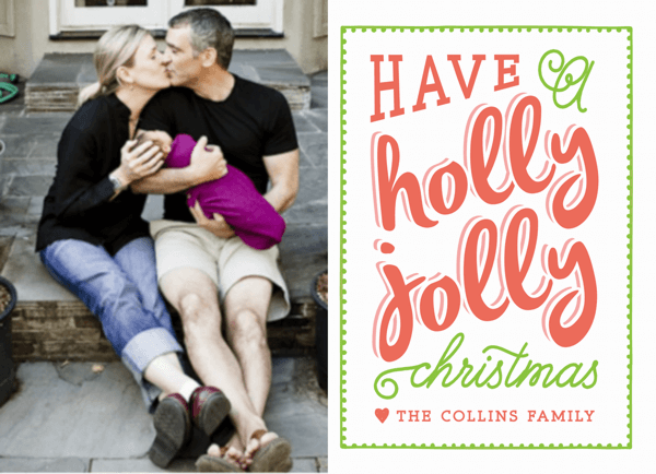 Retro Holly Jolly Christmas Card