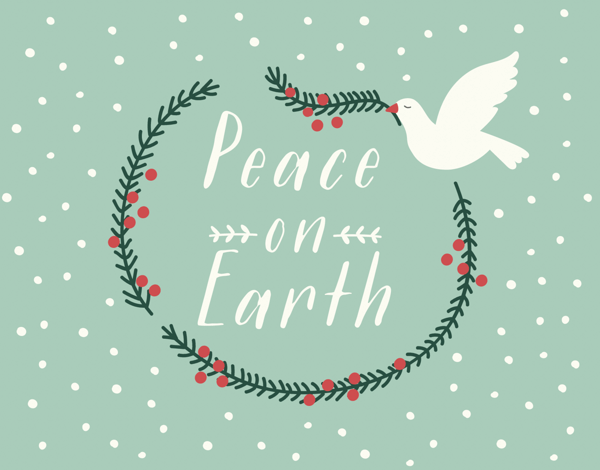 Peace on Earth Dove Holiday Card