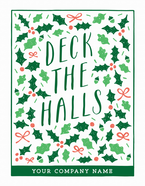 custom deck the halls card for businesses