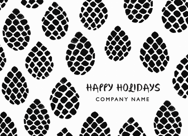 Pinecone Pattern Business Holiday Card
