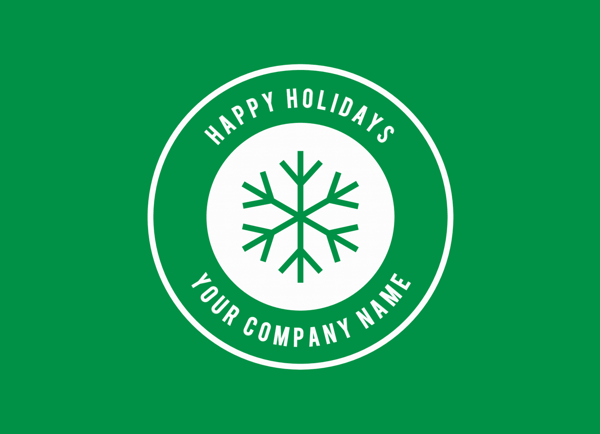 Green Snowflake Business Holiday Card