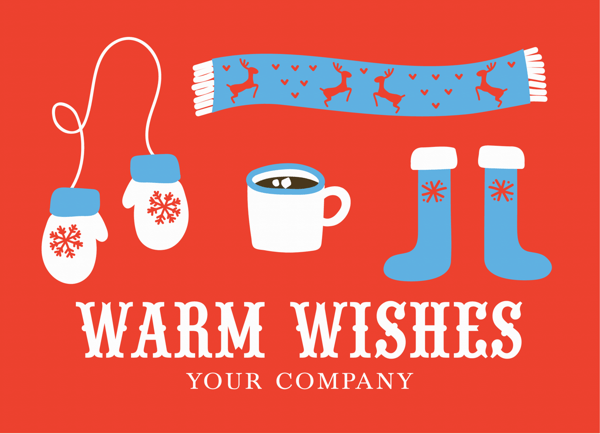 Warm Wishes Custom Corporate Holiday Card