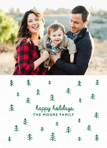 Doodle Trees Holiday Photo Card