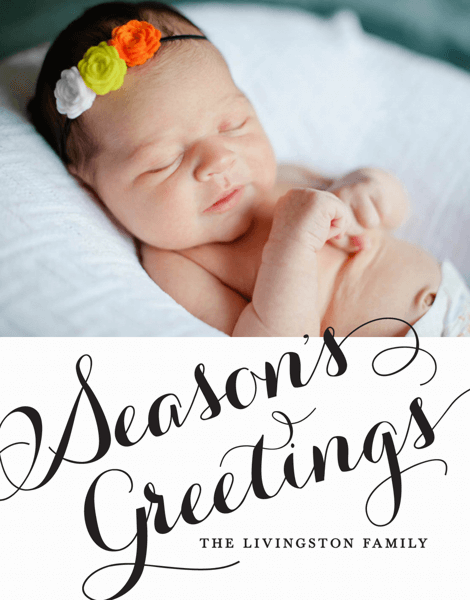 Season's Greetings Cursive Photo Card