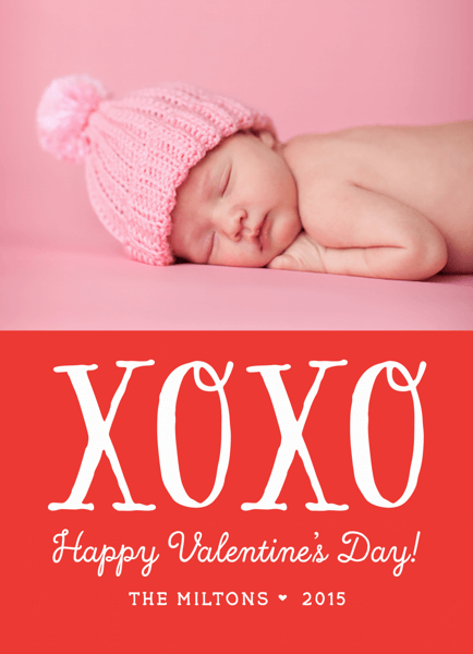 XOXO Custom Photo Valentine Card